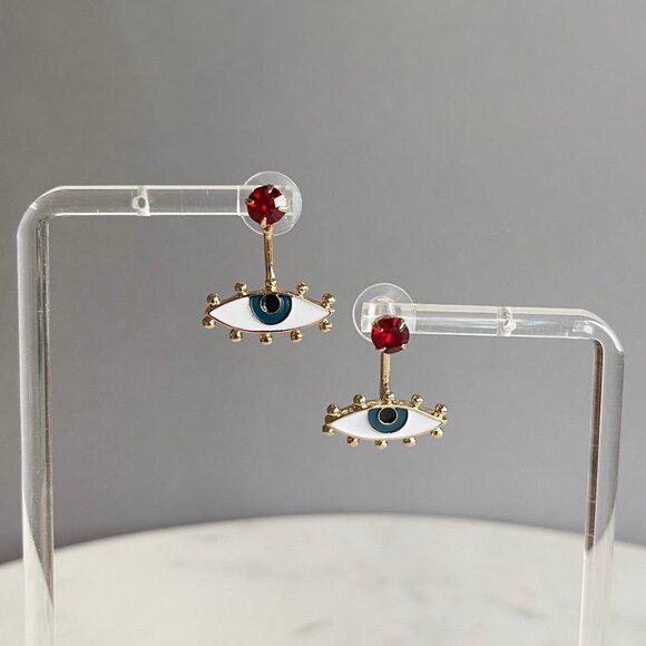 EVIL EYE EARRINGS - Picture 3 of 3